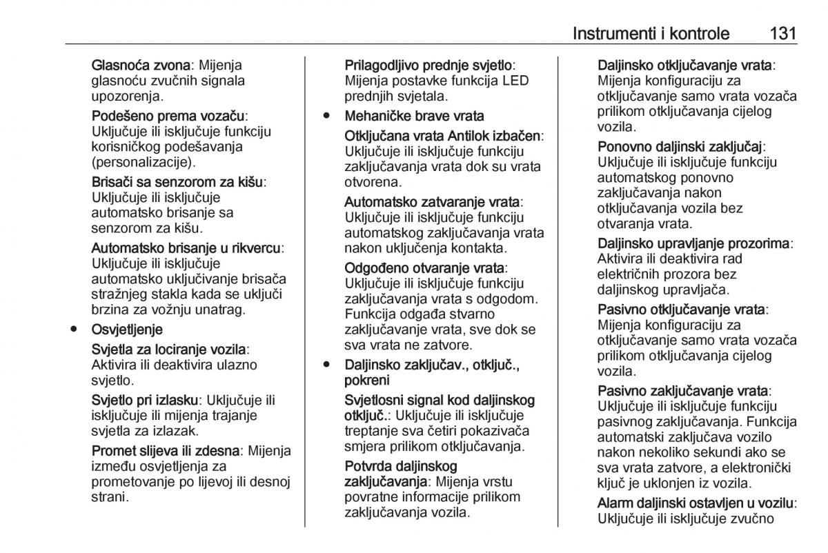 Opel Astra K V 5 vlasnicko uputstvo / page 133