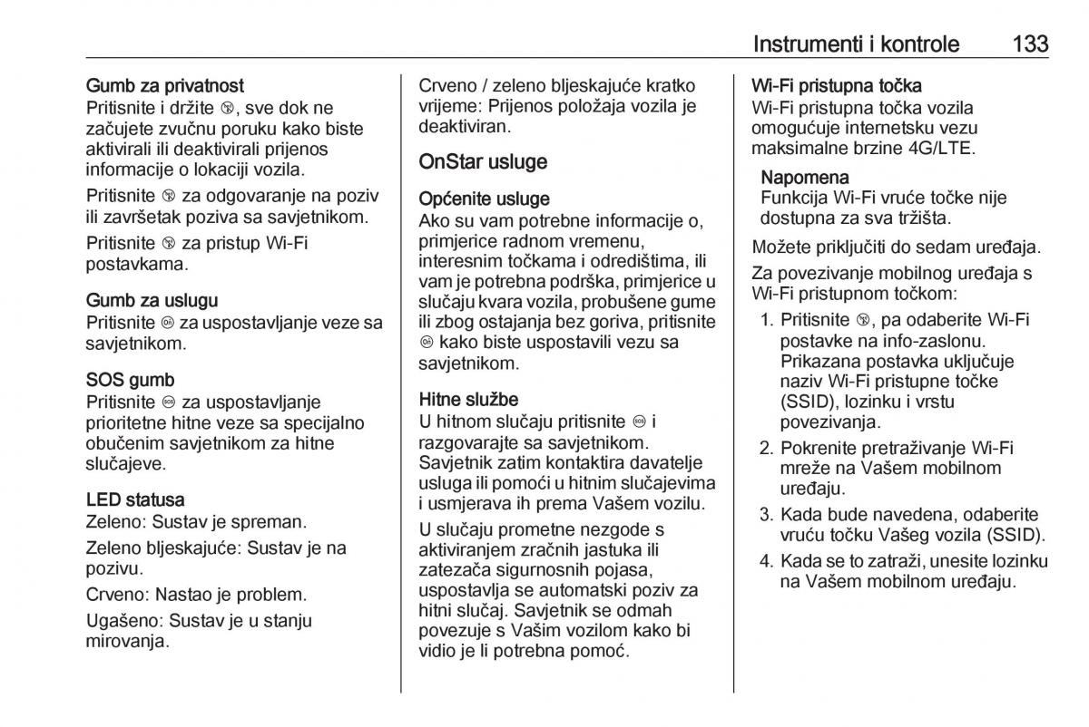 Opel Astra K V 5 vlasnicko uputstvo / page 135