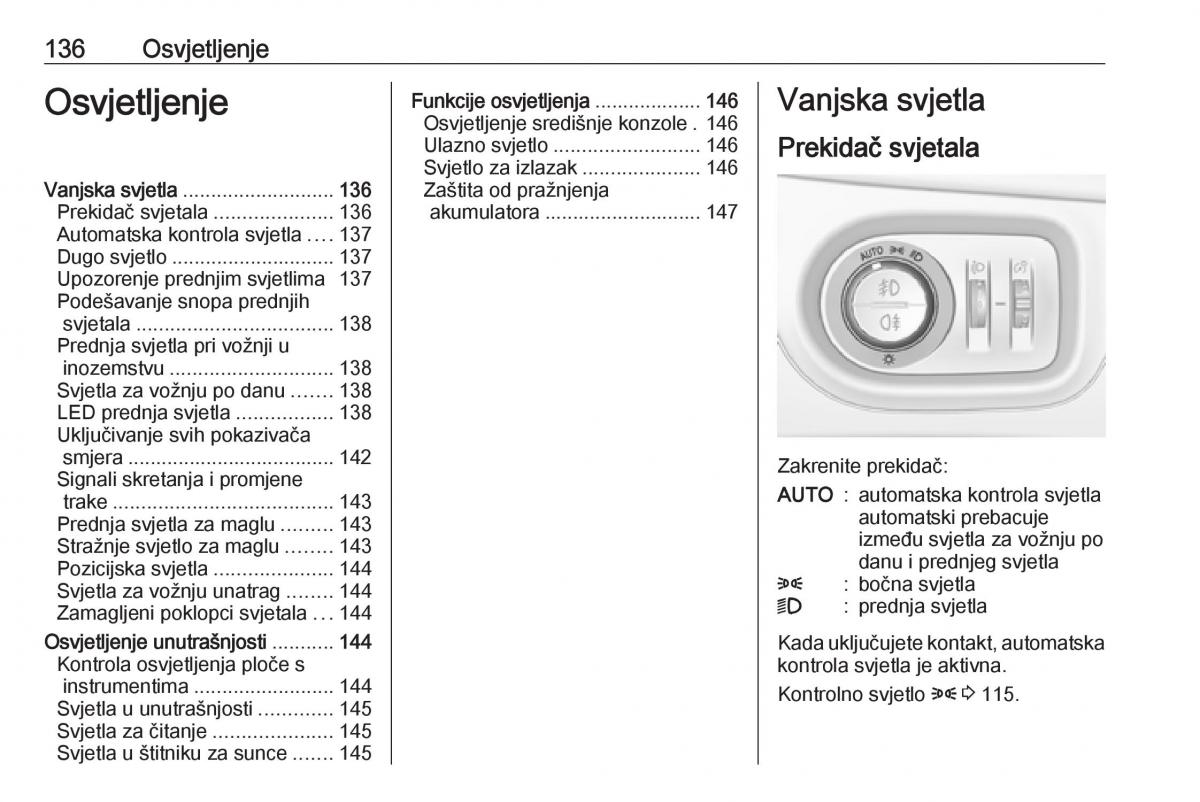 Opel Astra K V 5 vlasnicko uputstvo / page 138