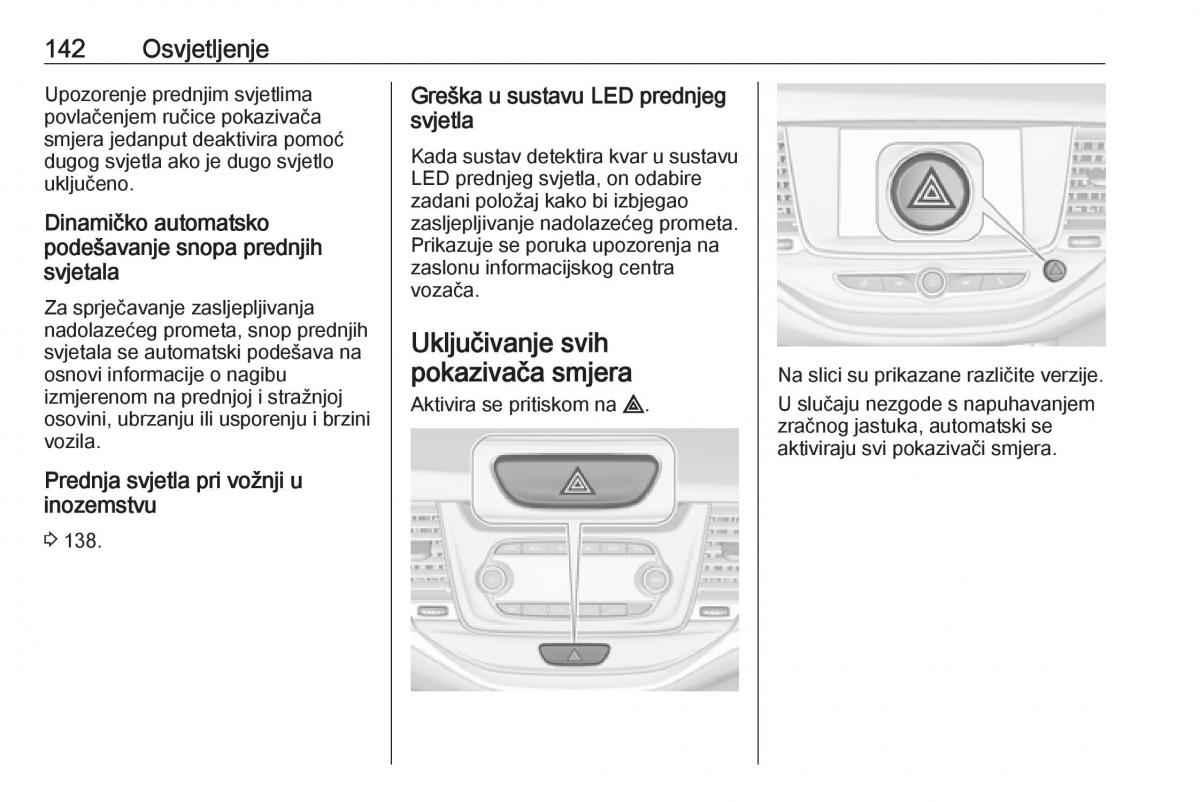 Opel Astra K V 5 vlasnicko uputstvo / page 144