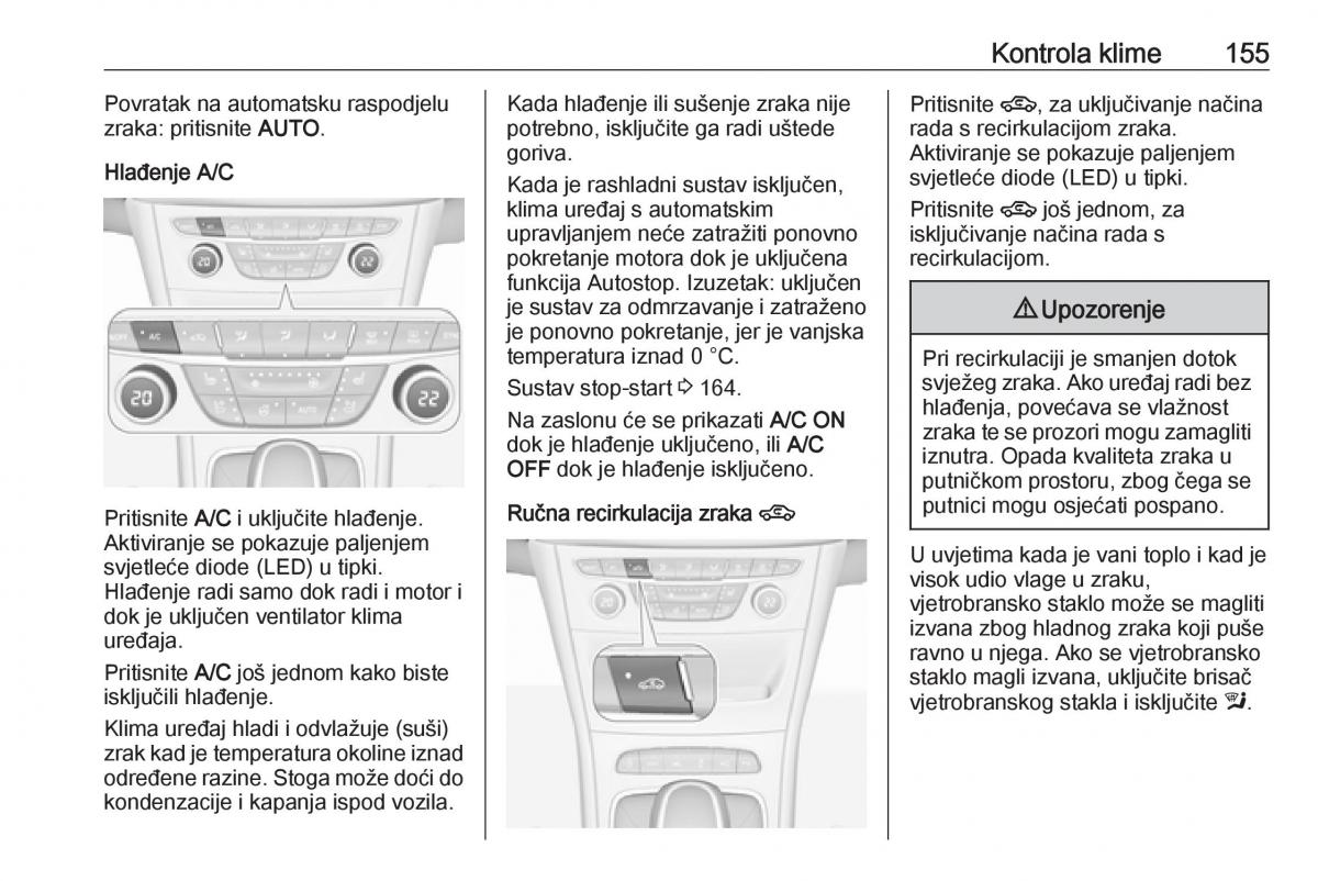 Opel Astra K V 5 vlasnicko uputstvo / page 157