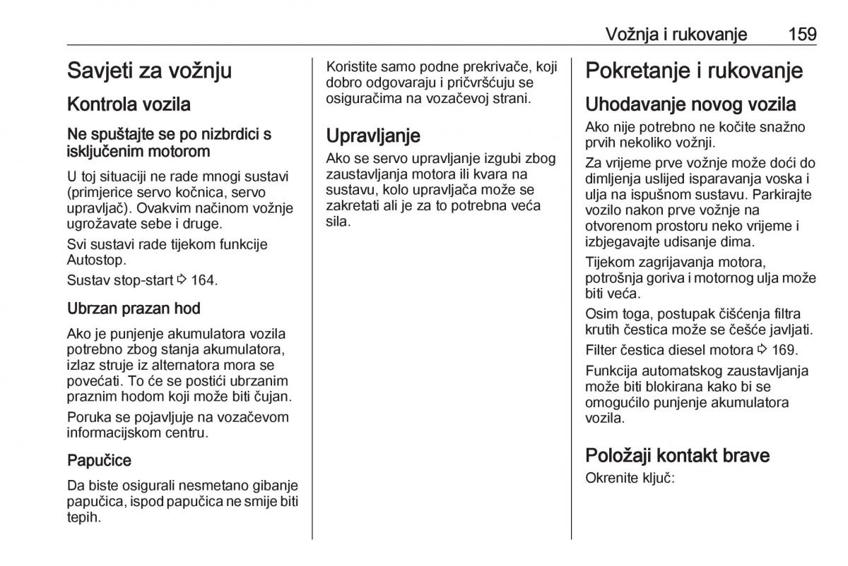 Opel Astra K V 5 vlasnicko uputstvo / page 161