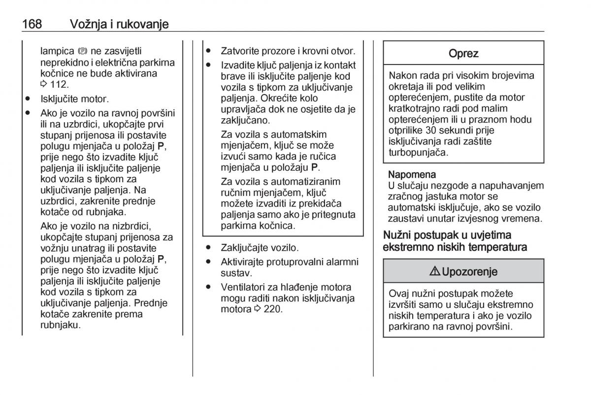 Opel Astra K V 5 vlasnicko uputstvo / page 170