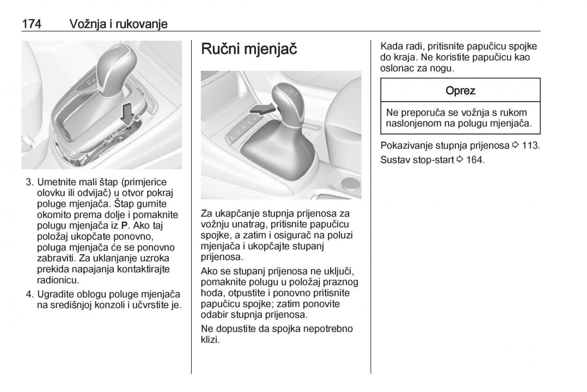 Opel Astra K V 5 vlasnicko uputstvo / page 176