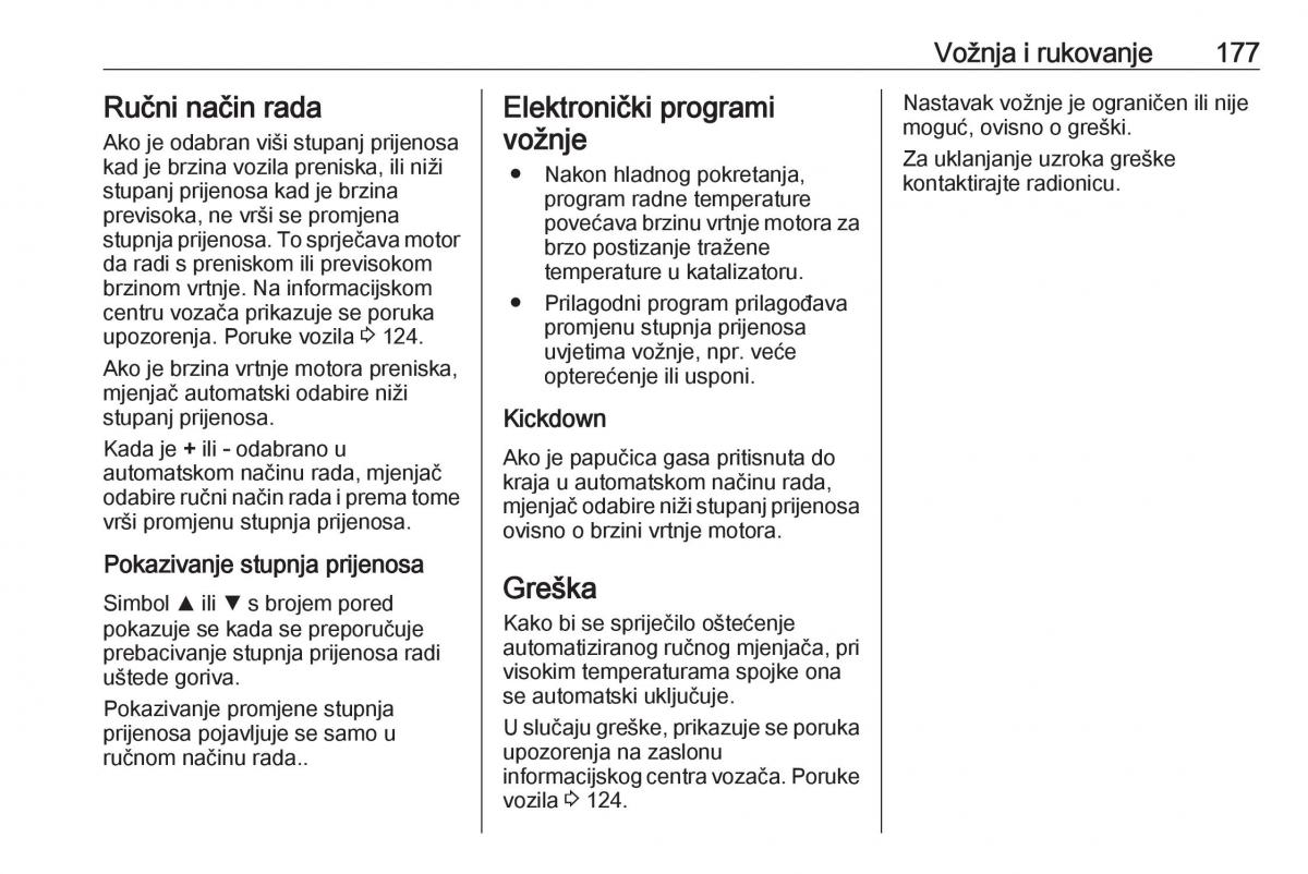 Opel Astra K V 5 vlasnicko uputstvo / page 179