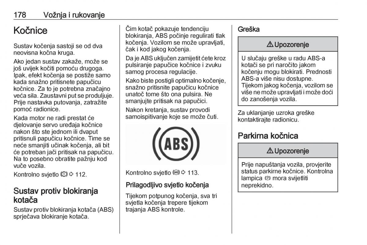 Opel Astra K V 5 vlasnicko uputstvo / page 180