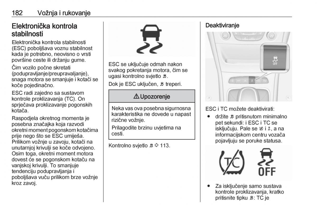 Opel Astra K V 5 vlasnicko uputstvo / page 184