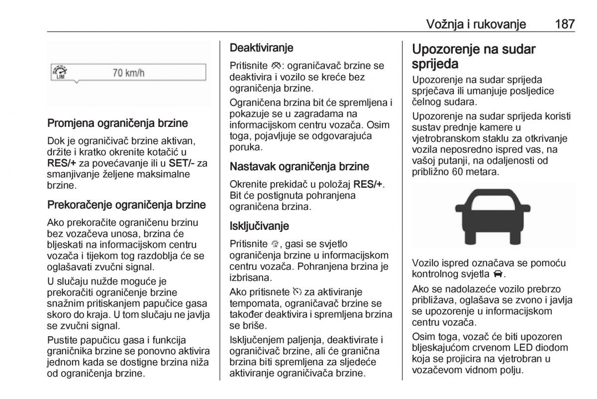 Opel Astra K V 5 vlasnicko uputstvo / page 189