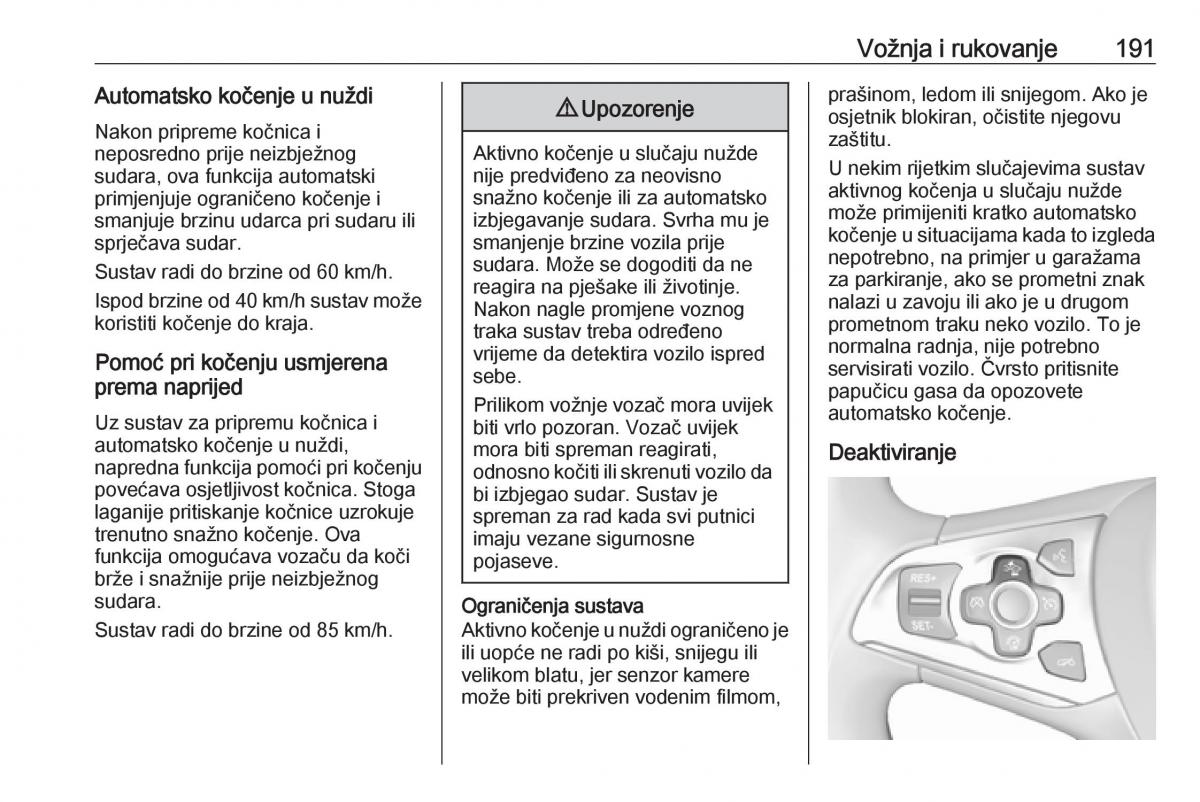 Opel Astra K V 5 vlasnicko uputstvo / page 193