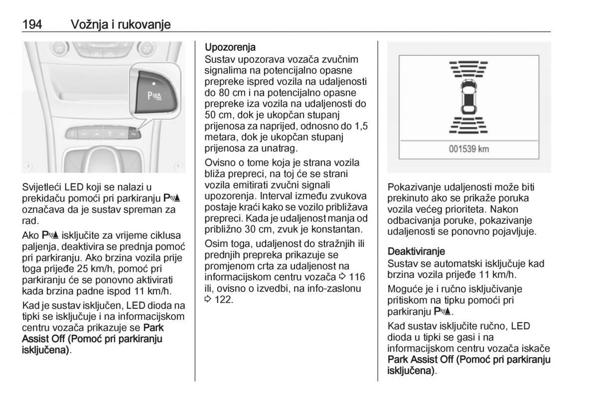 Opel Astra K V 5 vlasnicko uputstvo / page 196