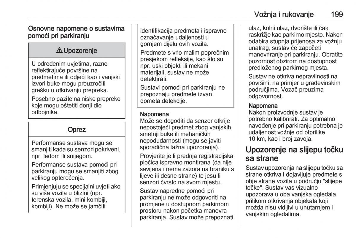 Opel Astra K V 5 vlasnicko uputstvo / page 201