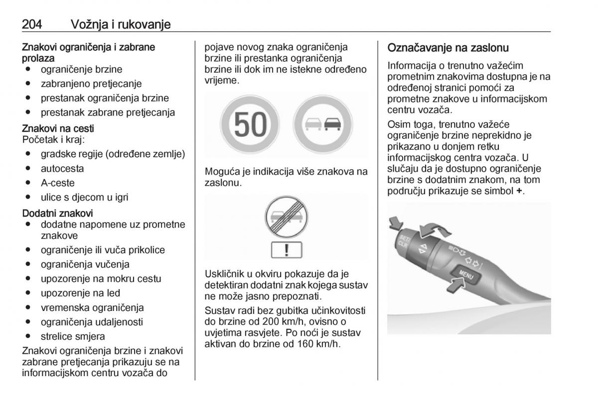 Opel Astra K V 5 vlasnicko uputstvo / page 206