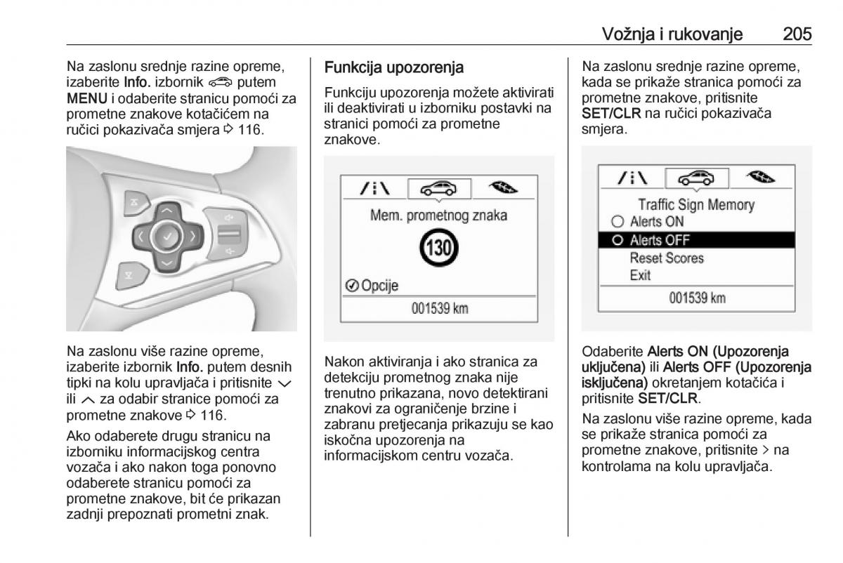 Opel Astra K V 5 vlasnicko uputstvo / page 207