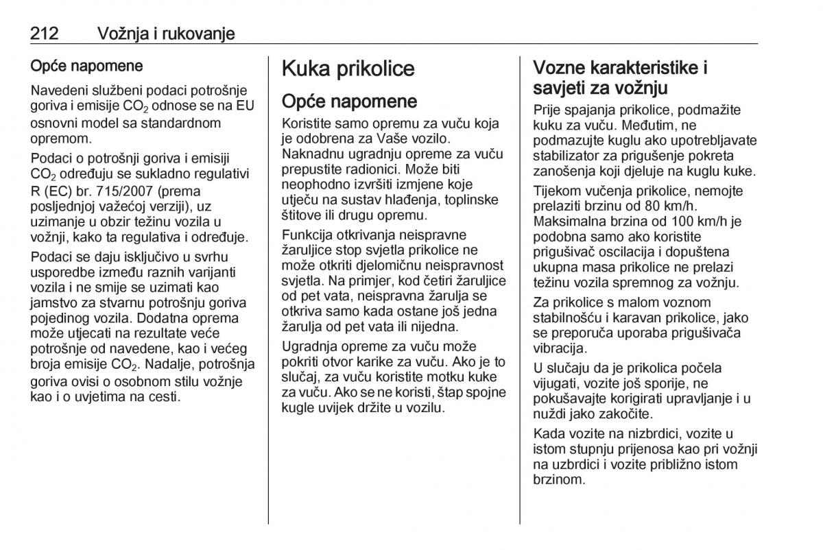 Opel Astra K V 5 vlasnicko uputstvo / page 214