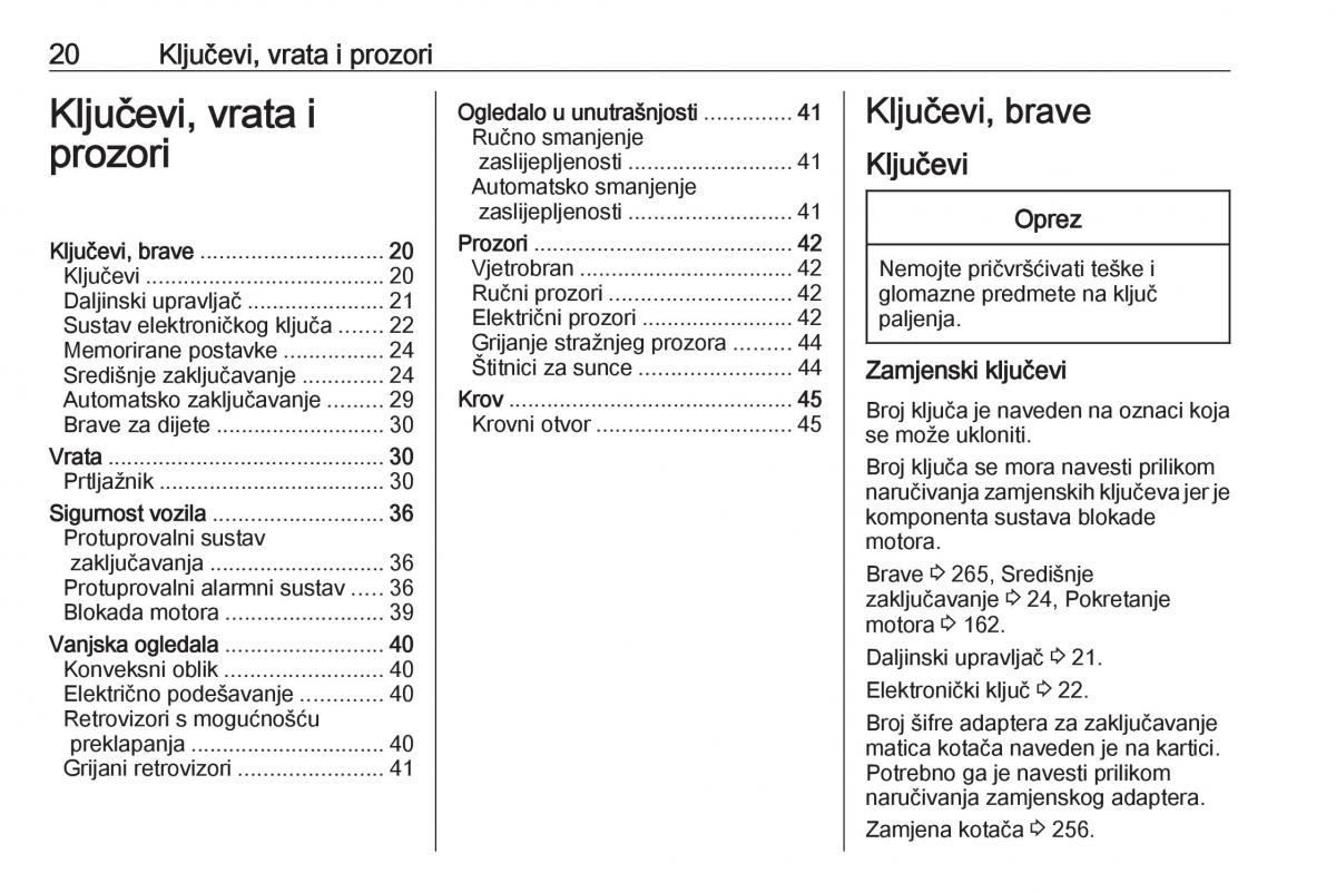 Opel Astra K V 5 vlasnicko uputstvo / page 22