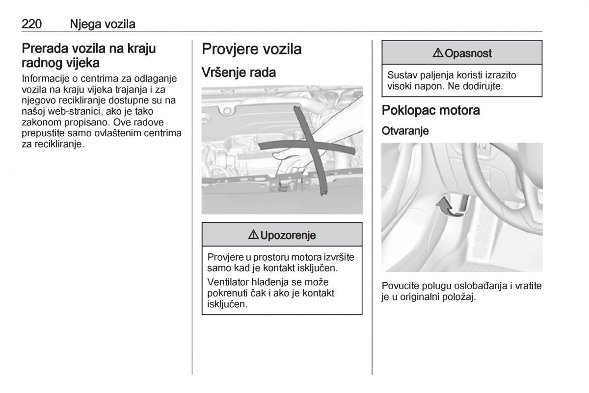 Opel Astra K V 5 vlasnicko uputstvo / page 222