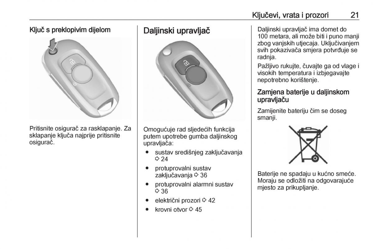 Opel Astra K V 5 vlasnicko uputstvo / page 23