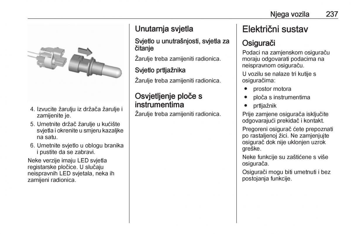 Opel Astra K V 5 vlasnicko uputstvo / page 239