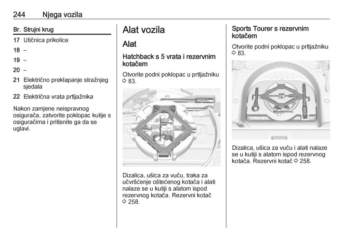 Opel Astra K V 5 vlasnicko uputstvo / page 246