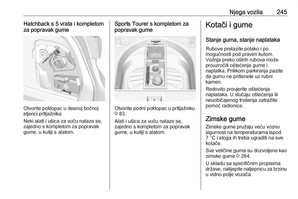 Opel Astra K V 5 vlasnicko uputstvo / page 247