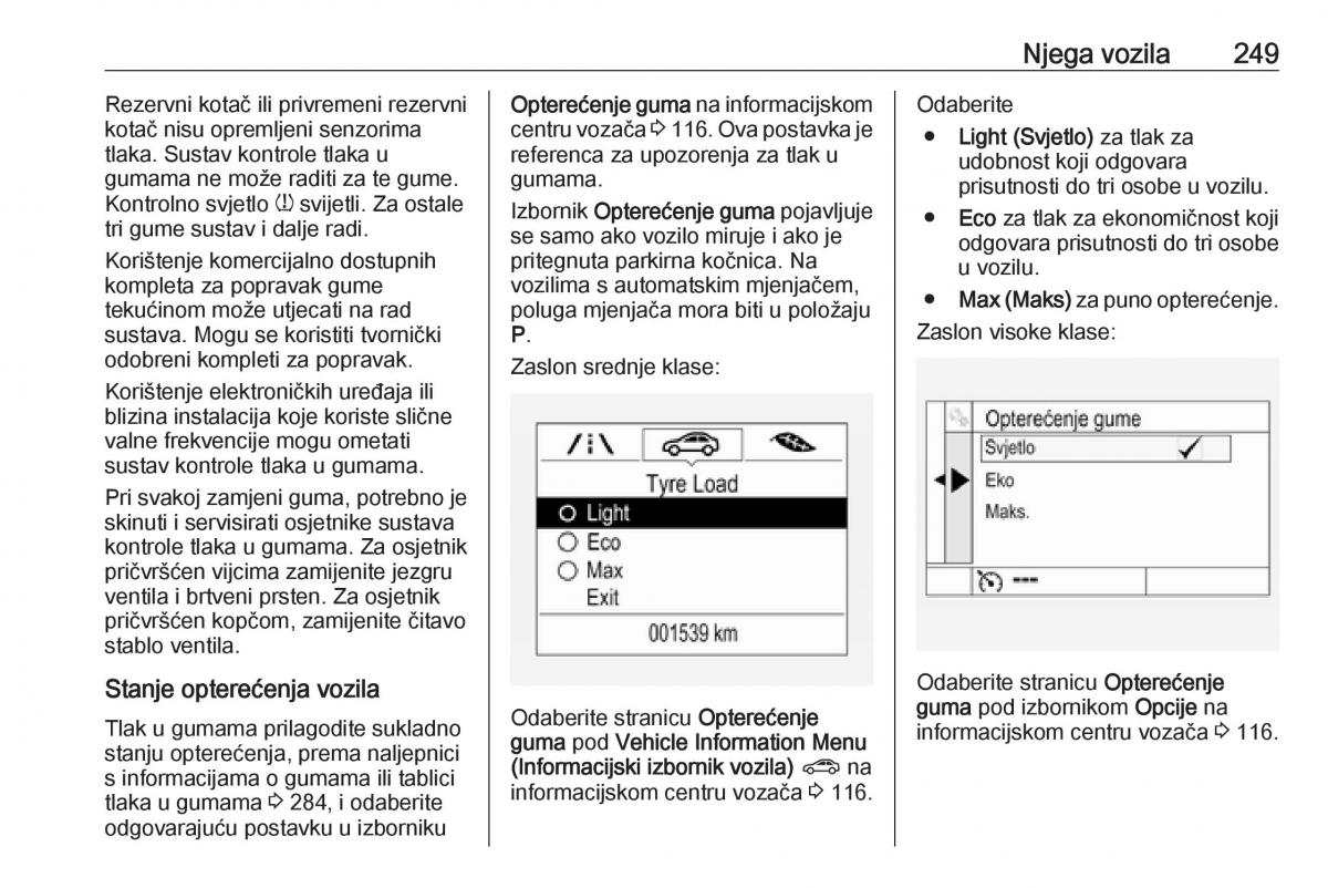 Opel Astra K V 5 vlasnicko uputstvo / page 251