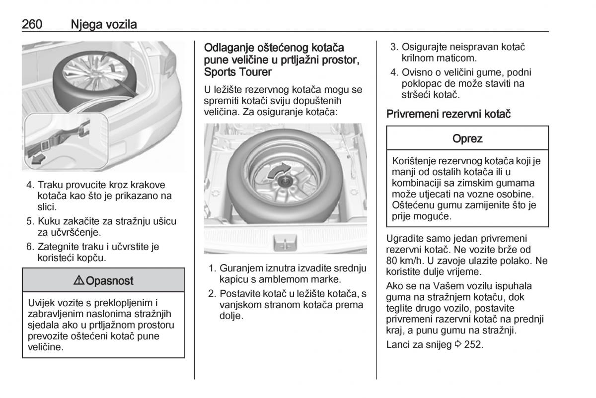 Opel Astra K V 5 vlasnicko uputstvo / page 262