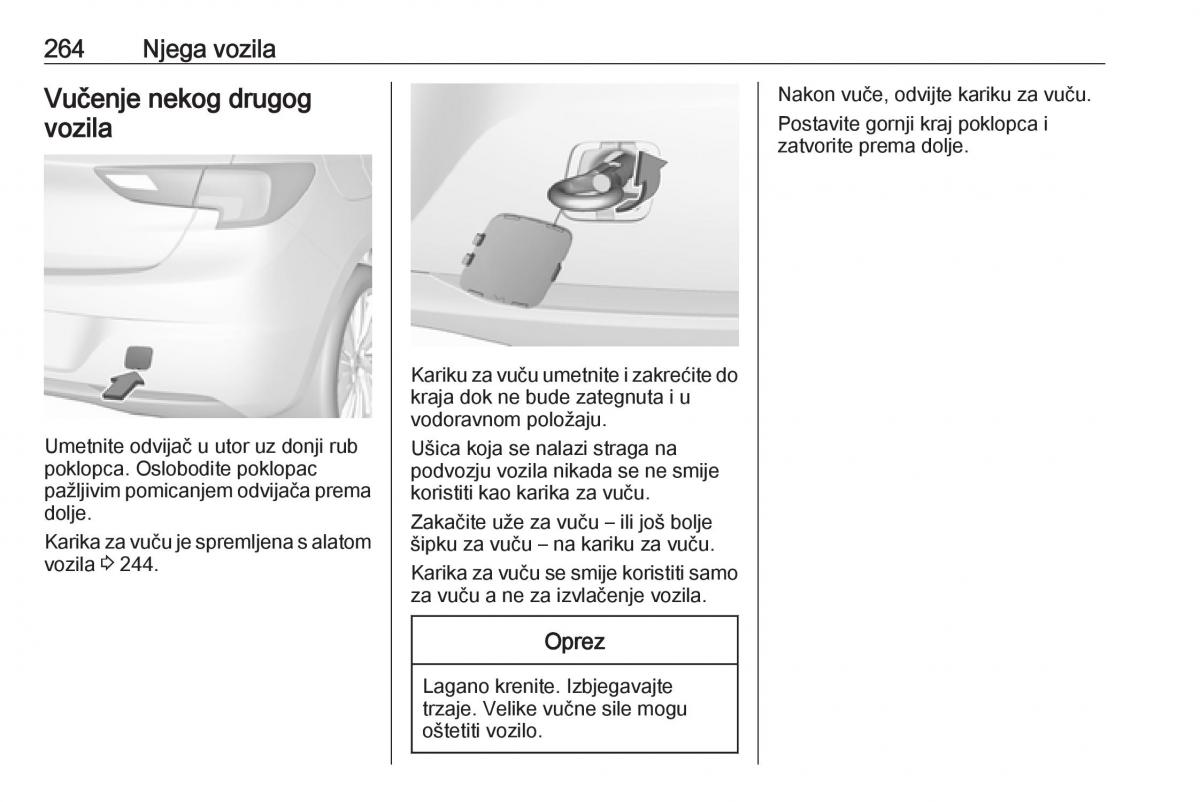 Opel Astra K V 5 vlasnicko uputstvo / page 266