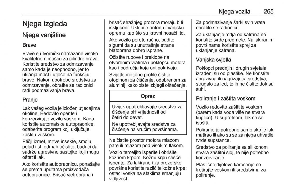 Opel Astra K V 5 vlasnicko uputstvo / page 267