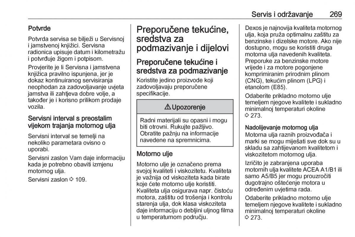 Opel Astra K V 5 vlasnicko uputstvo / page 271