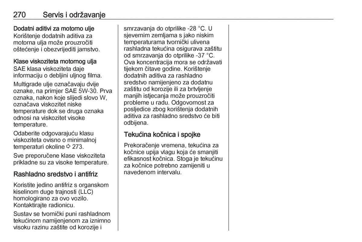 Opel Astra K V 5 vlasnicko uputstvo / page 272