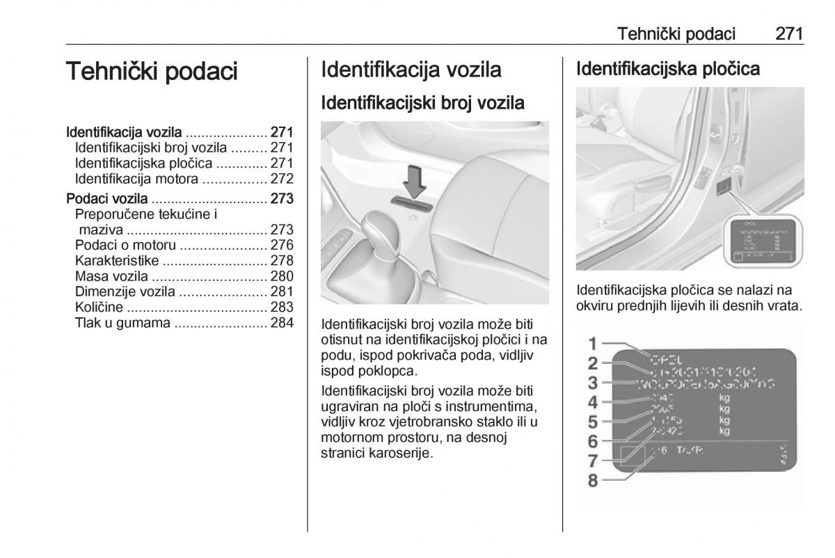 Opel Astra K V 5 vlasnicko uputstvo / page 273