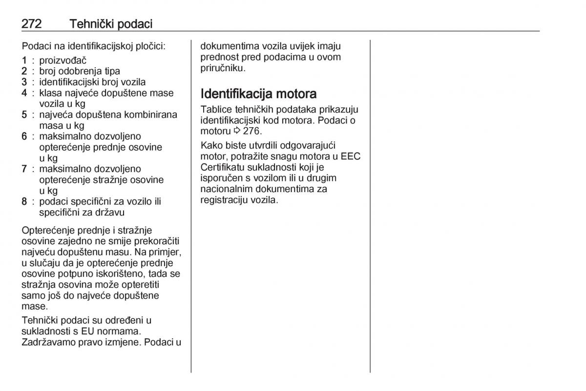 Opel Astra K V 5 vlasnicko uputstvo / page 274