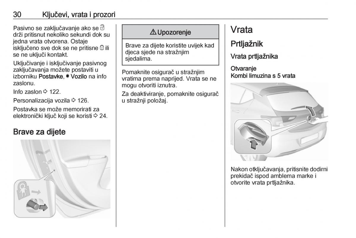 Opel Astra K V 5 vlasnicko uputstvo / page 32