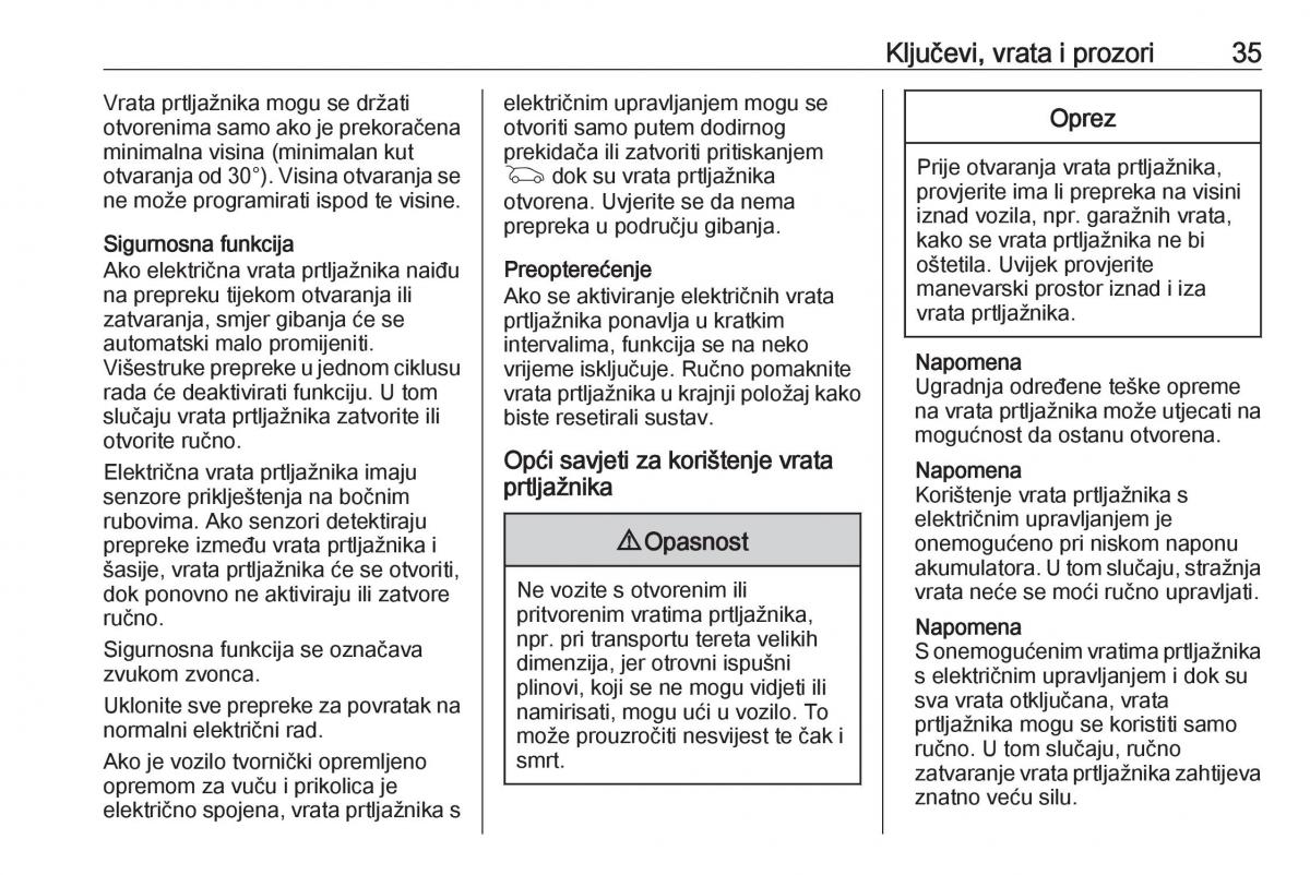 Opel Astra K V 5 vlasnicko uputstvo / page 37