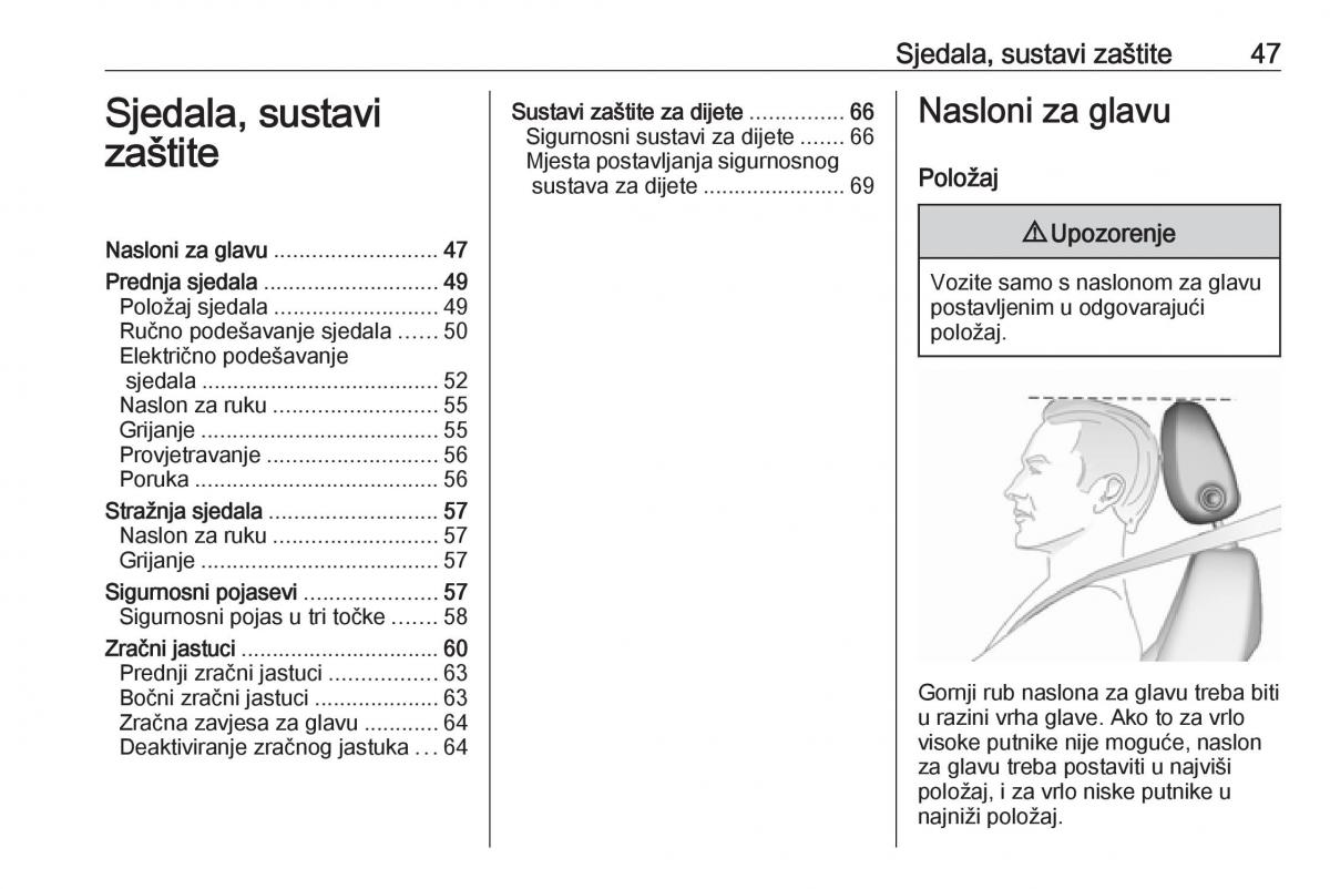 Opel Astra K V 5 vlasnicko uputstvo / page 49