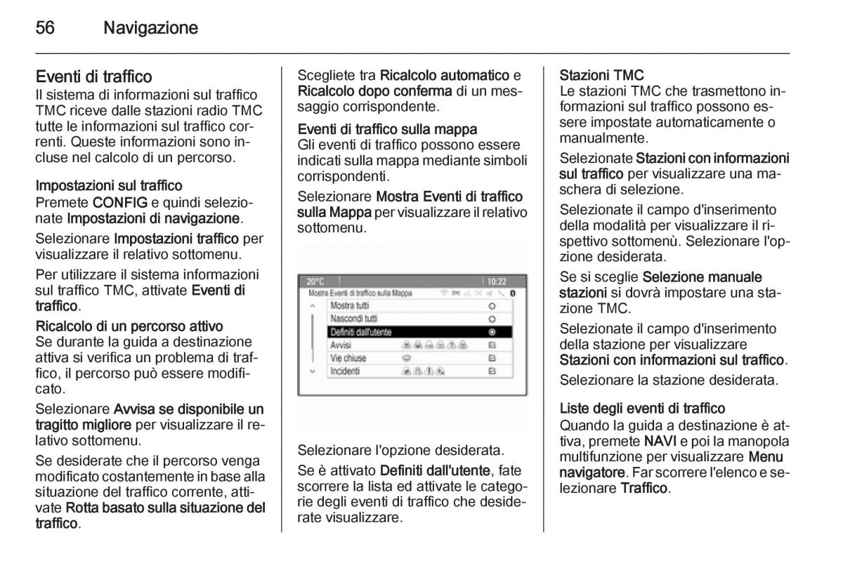 Opel Astra K V 5 manuale del proprietario / page 56