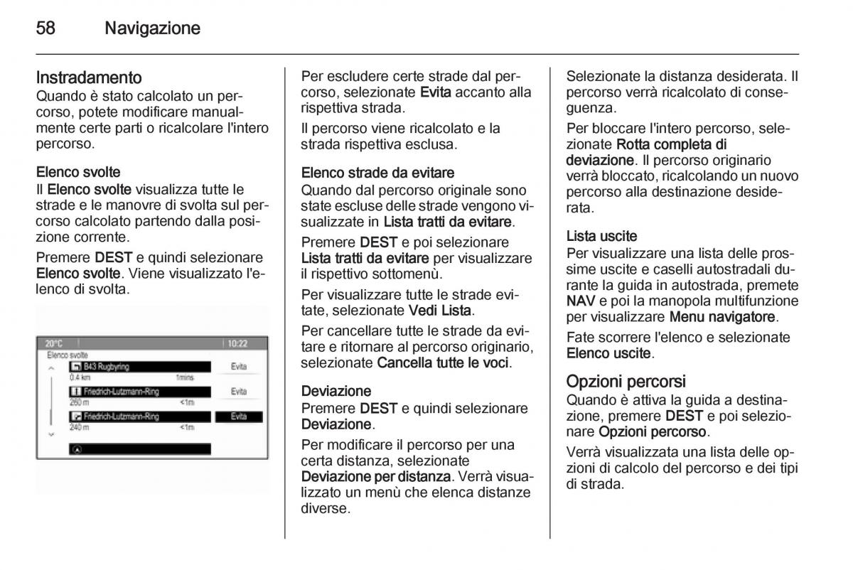 Opel Astra K V 5 manuale del proprietario / page 58