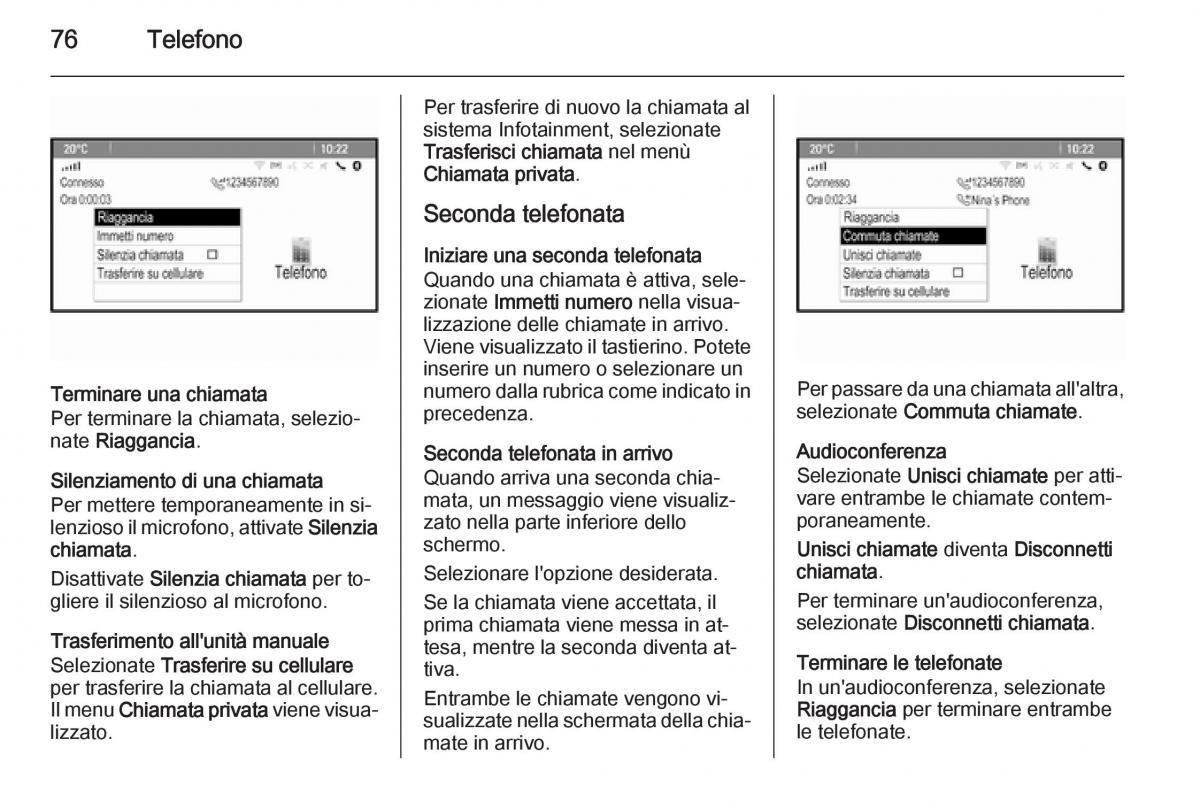 Opel Astra K V 5 manuale del proprietario / page 76