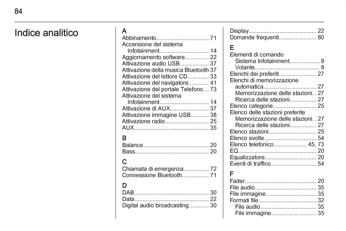 Opel Astra K V 5 manuale del proprietario / page 84