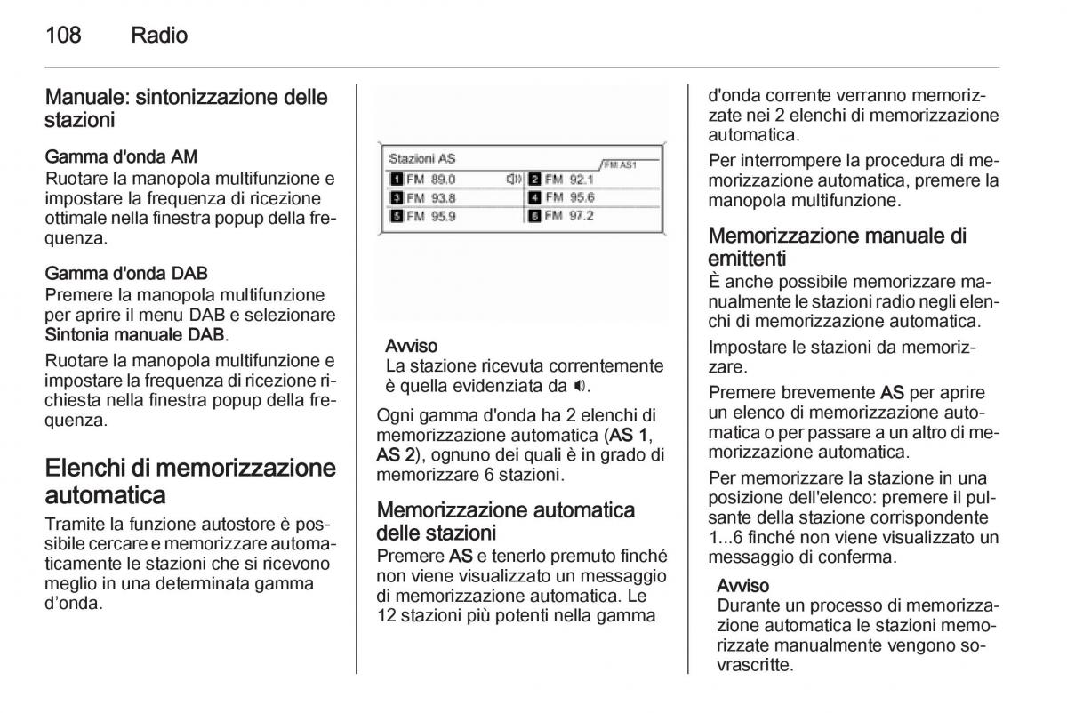 Opel Astra K V 5 manuale del proprietario / page 108