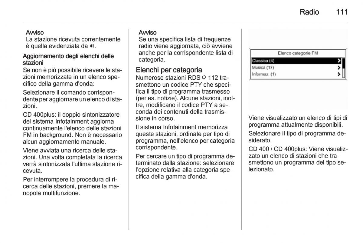 Opel Astra K V 5 manuale del proprietario / page 111