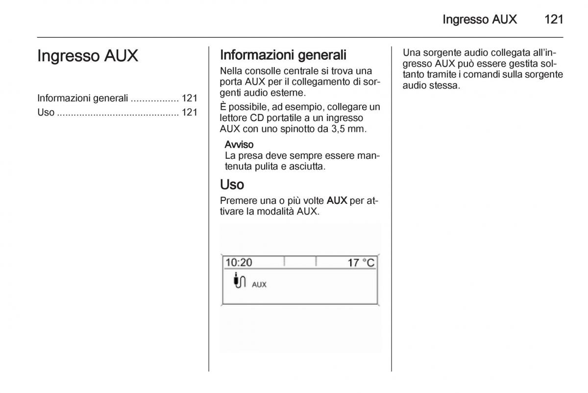 Opel Astra K V 5 manuale del proprietario / page 121