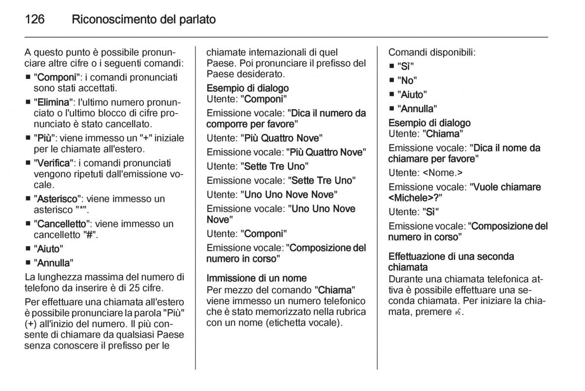 Opel Astra K V 5 manuale del proprietario / page 126