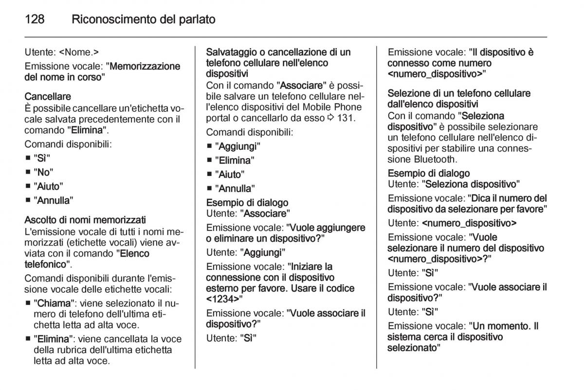 Opel Astra K V 5 manuale del proprietario / page 128