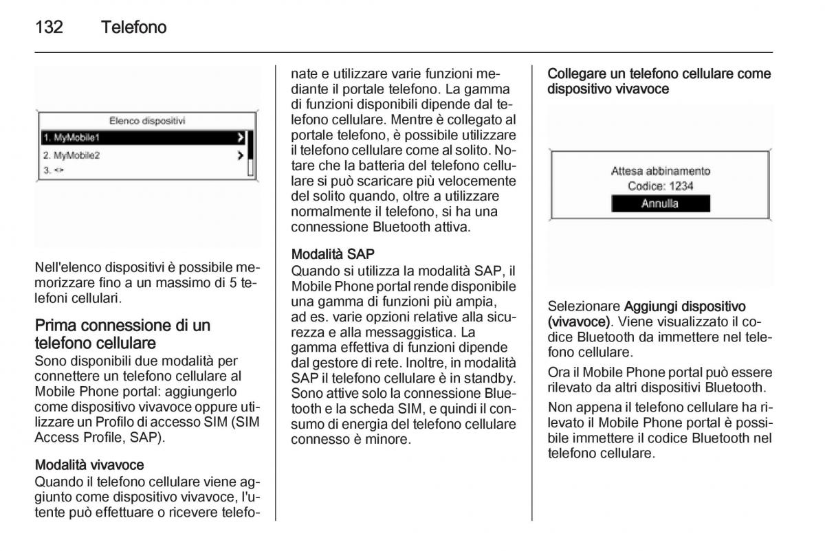 Opel Astra K V 5 manuale del proprietario / page 132