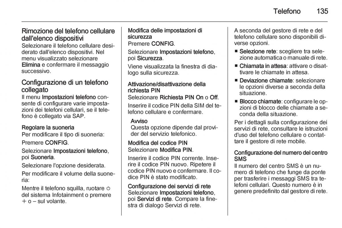 Opel Astra K V 5 manuale del proprietario / page 135