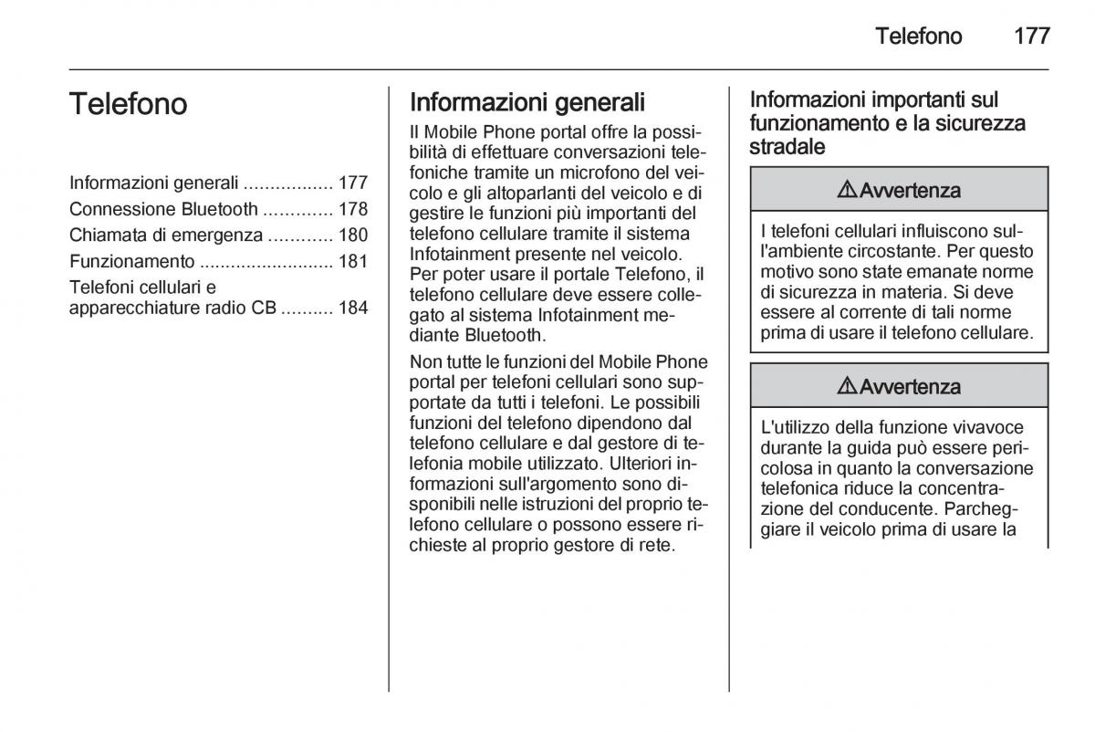 Opel Astra K V 5 manuale del proprietario / page 177