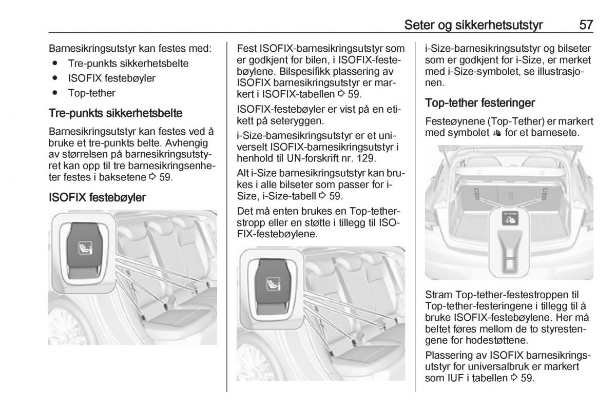 Opel Astra K V 5 bruksanvisningen / page 59