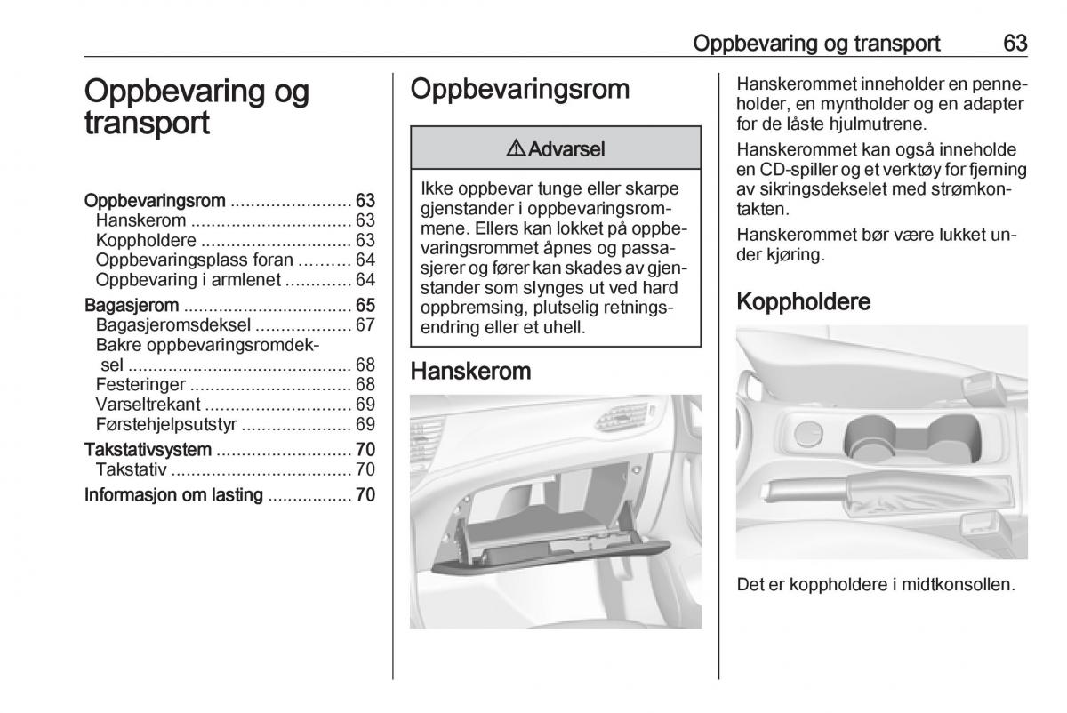 Opel Astra K V 5 bruksanvisningen / page 65