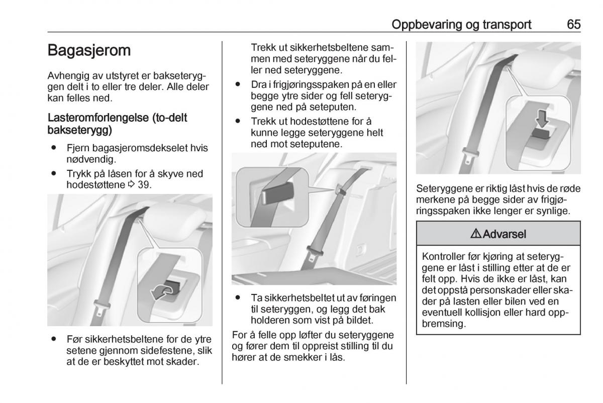 Opel Astra K V 5 bruksanvisningen / page 67